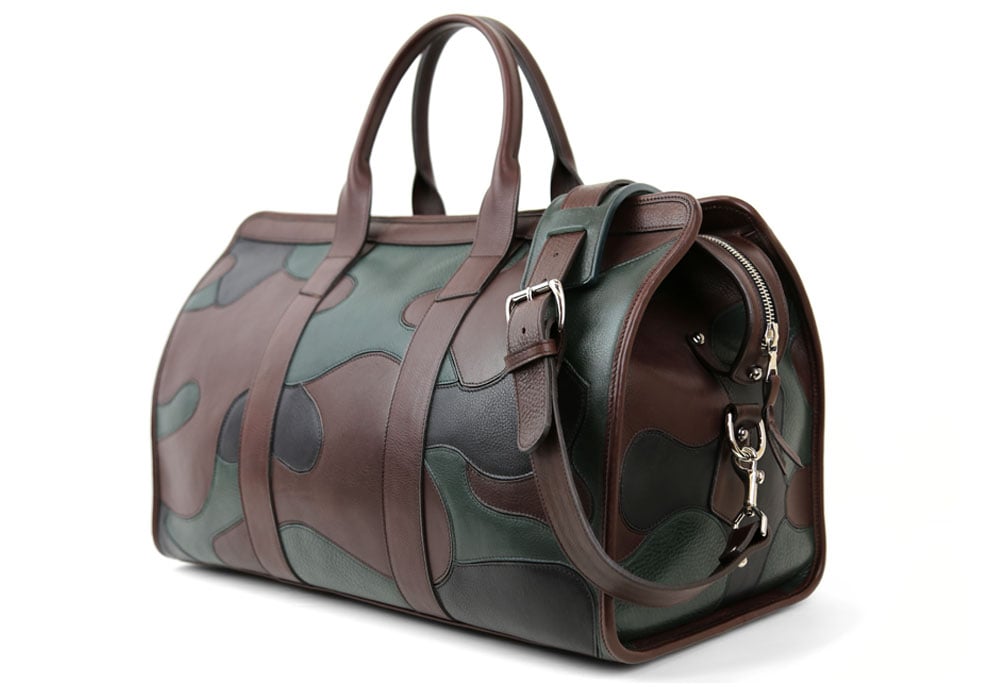 Leather Camo Travel Duffle Bag | Handmade Leather Travel Bags & Weekender Bags | Frank Clegg