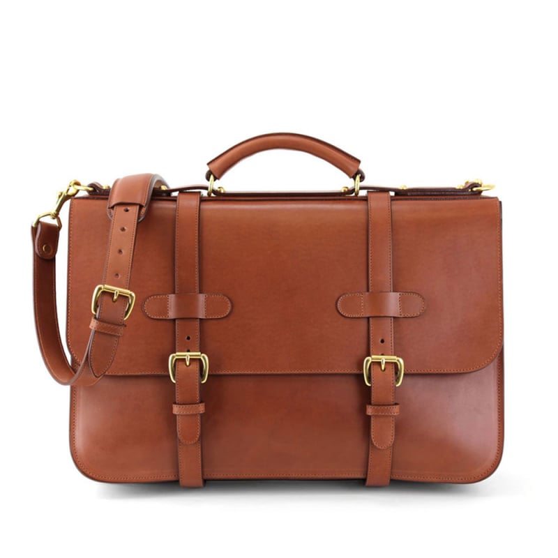 English Briefcase in harness belting leather