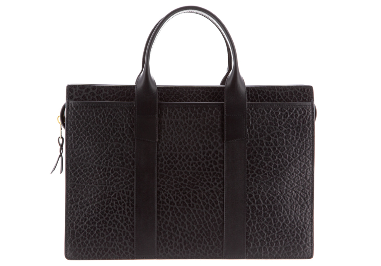 ZIP-TOP BRIEFCASE-Black-Double Frank Clegg Leatherworks