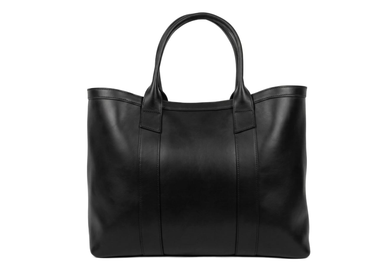 Signature Working Tote - Shrunken - Black - Lined - Black tumbled trim - Zipper Closure - 5 x feet - Silver Hardware