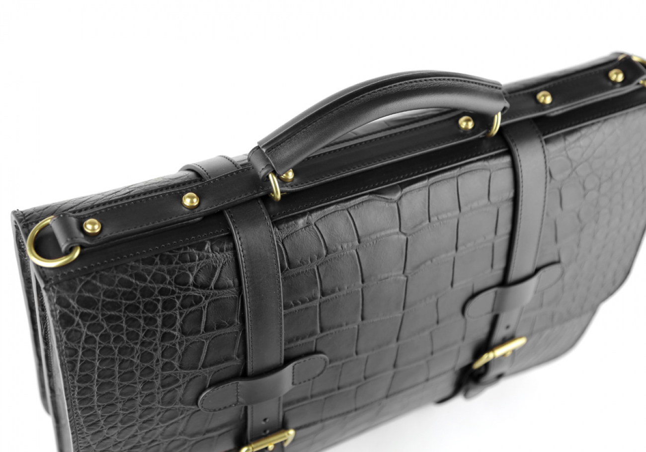 Alligator English Briefcase | Frank Clegg Leatherworks