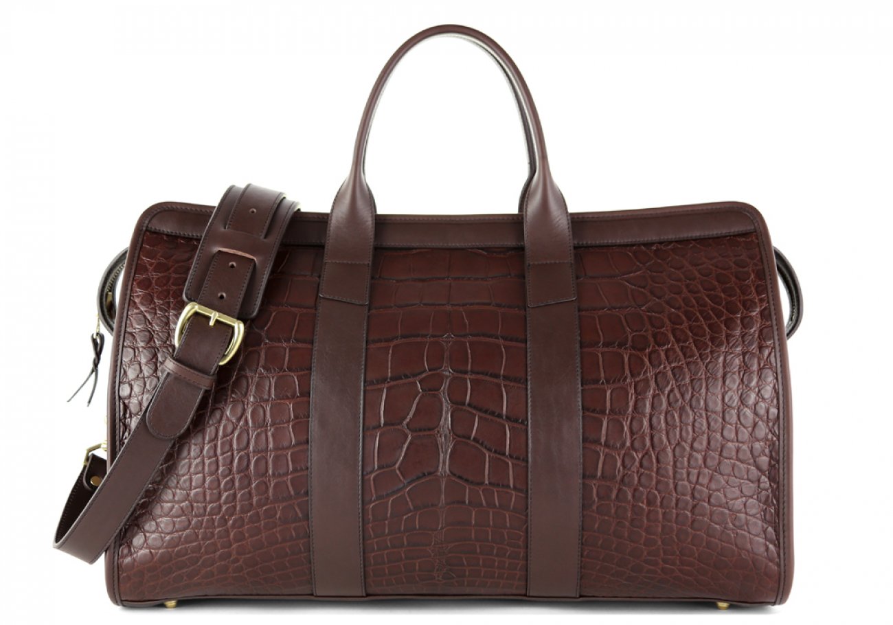 Brown Leather Handbag - Colette M Alligator Cocktail Amber | PAUL MARIUS