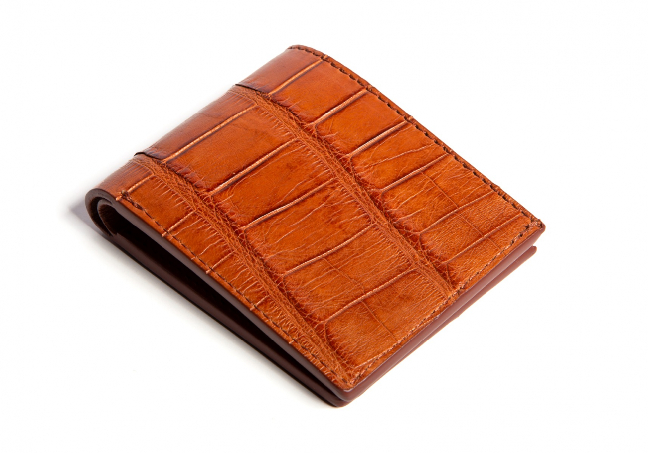 Unique Handcrafted Green Alligator Leather Wallet Slim and 