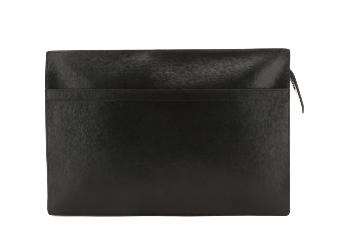 Zipper Portfolio - Black Hatch Grain Leather Frank Clegg Leatherworks