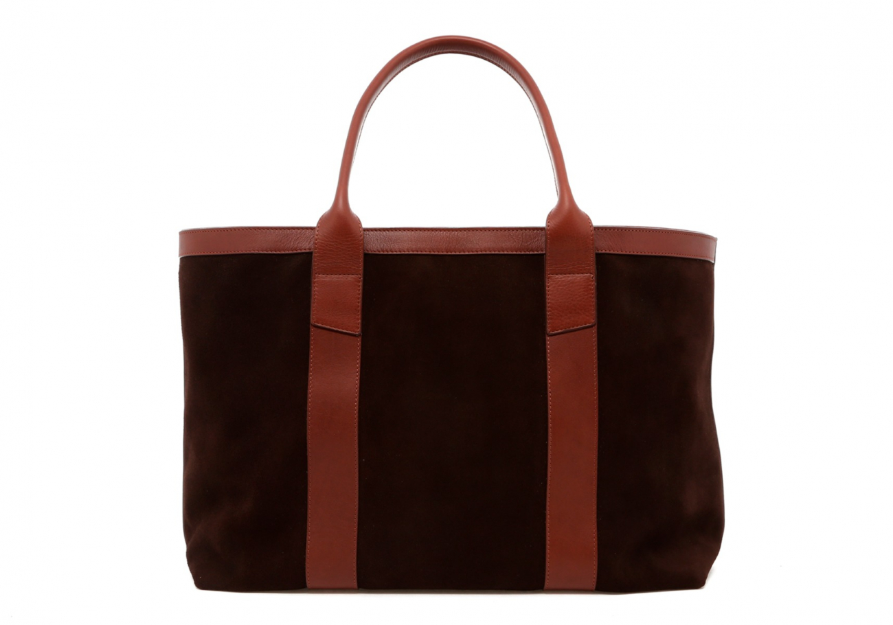 Large Working Tote - Chocolate/Chestnut Trim - Suede Frank Clegg ...