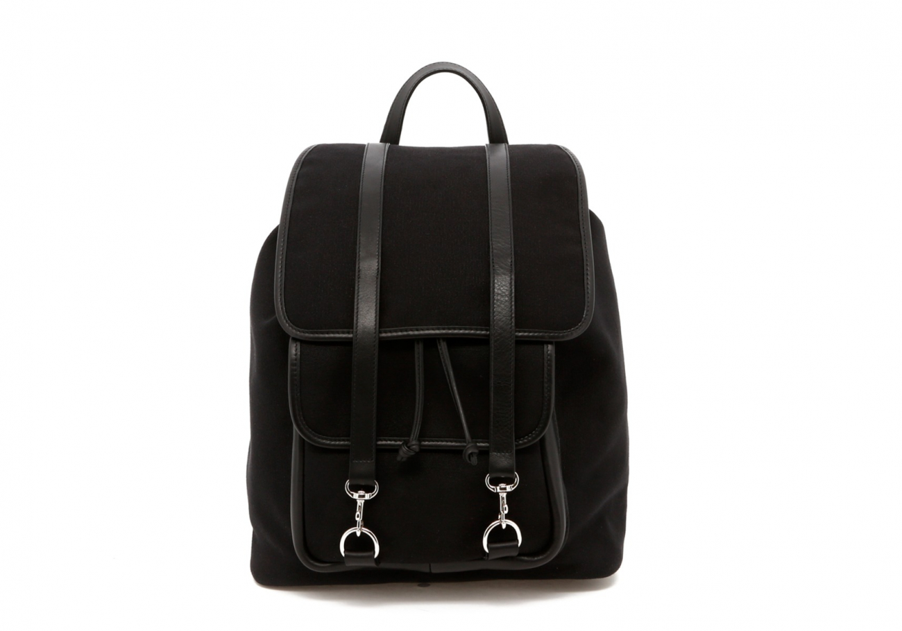 Classic Backpack - Black - Charcoal Herringbone Interior - Canvas Frank ...