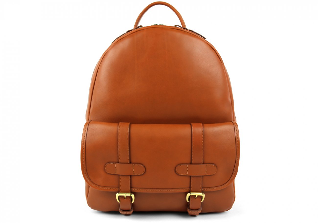 Backpack for Women: Leather Backpack / City Backpack Size M, Nappa Leather,  518 Cognac Brown 