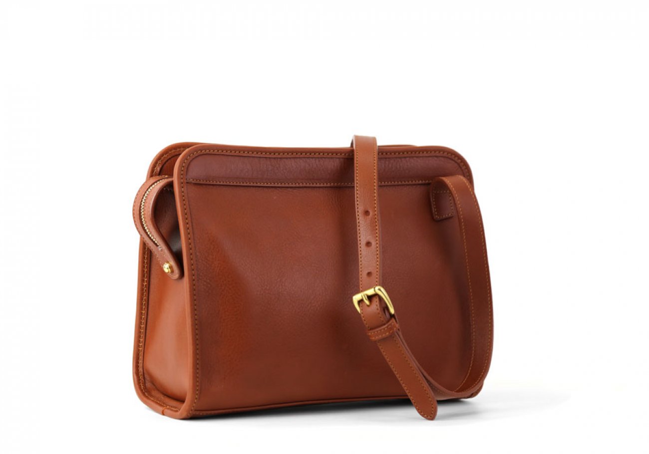 Lock Messenger Bag with Handle- Chestnut Frank Clegg Leatherworks