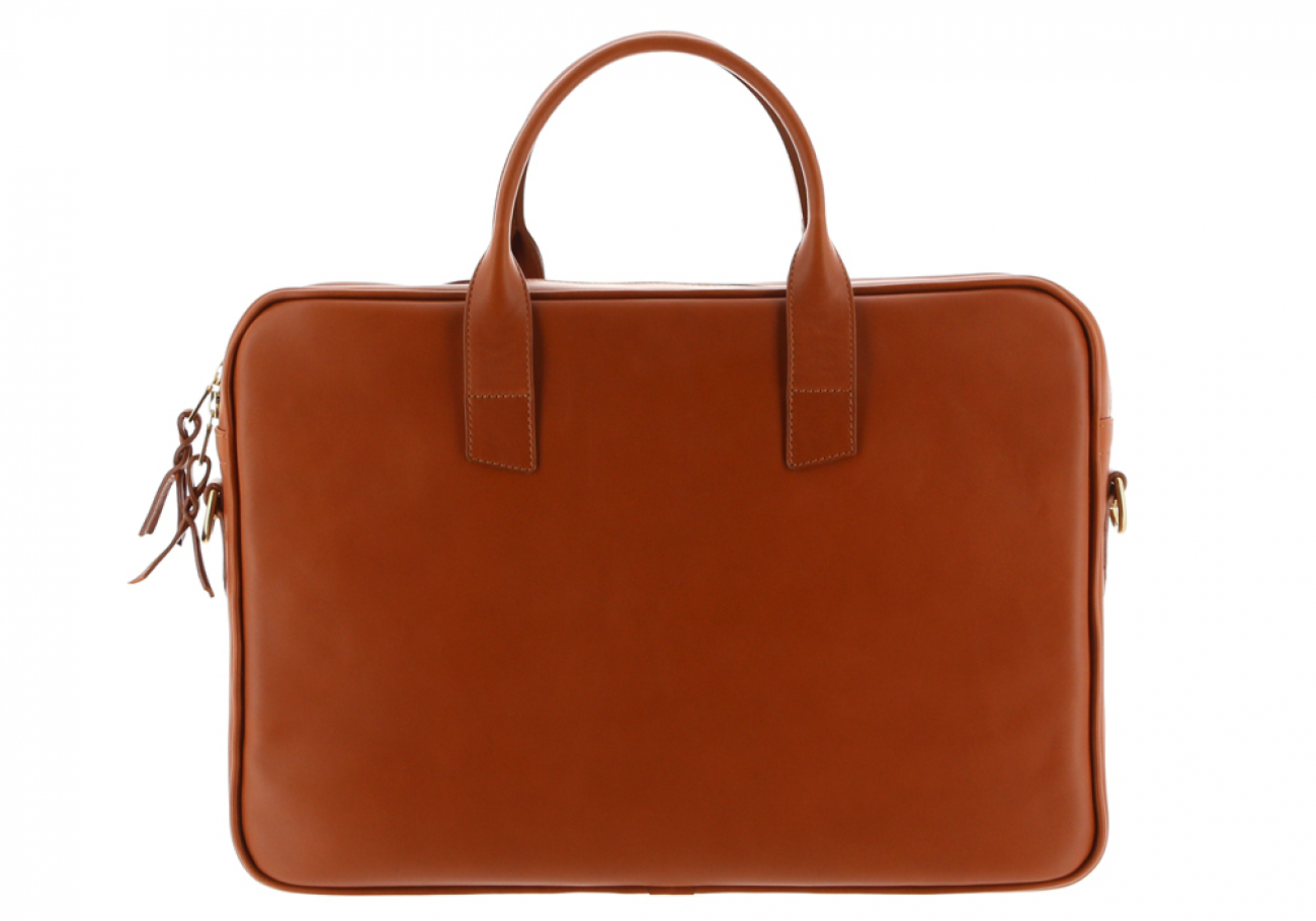 Cognac leather briefcase new arrivals