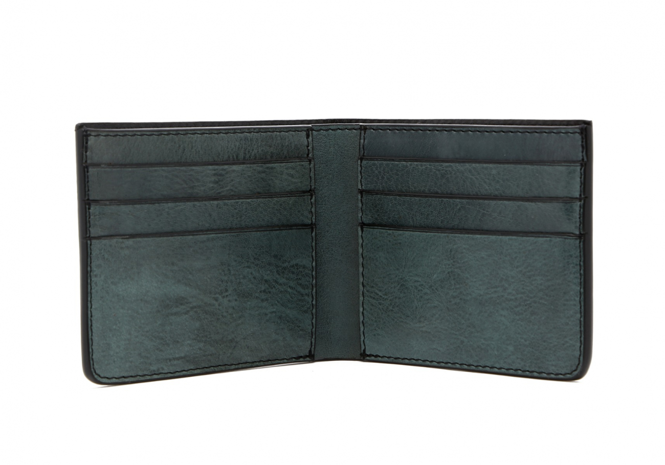 Bifold Wallet - Pine Green - Glossy Tumbled Leather Frank Clegg ...