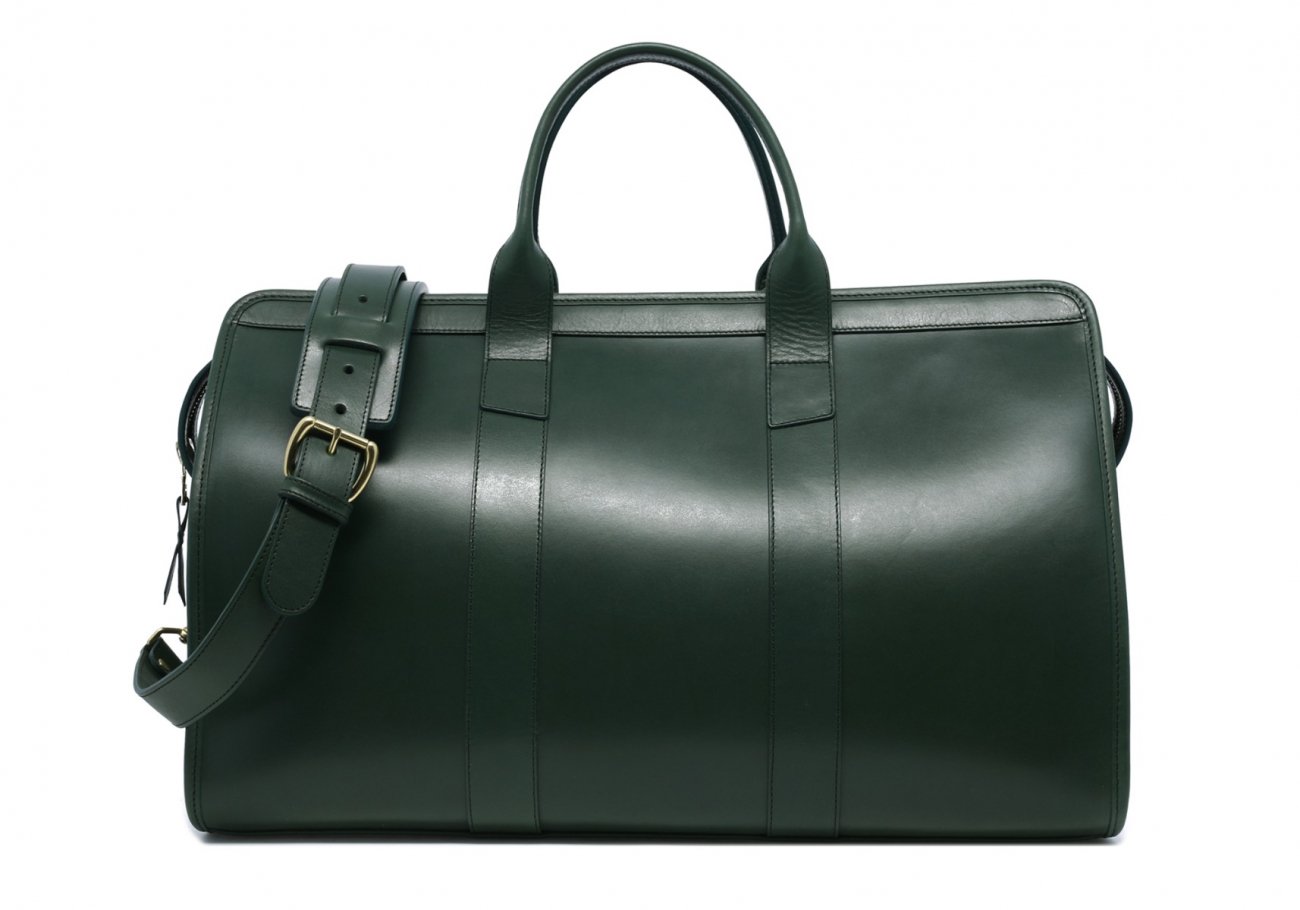 Mint Green Leather Duffle Bag
