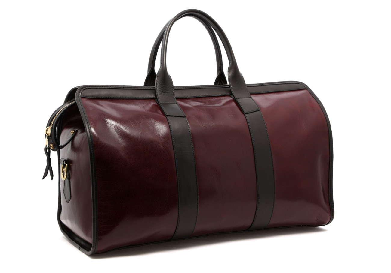 Leather Travel Duffle Maroon And Black Glossy 3 Leather Travel Duffle Maroon And Black Glossy 3