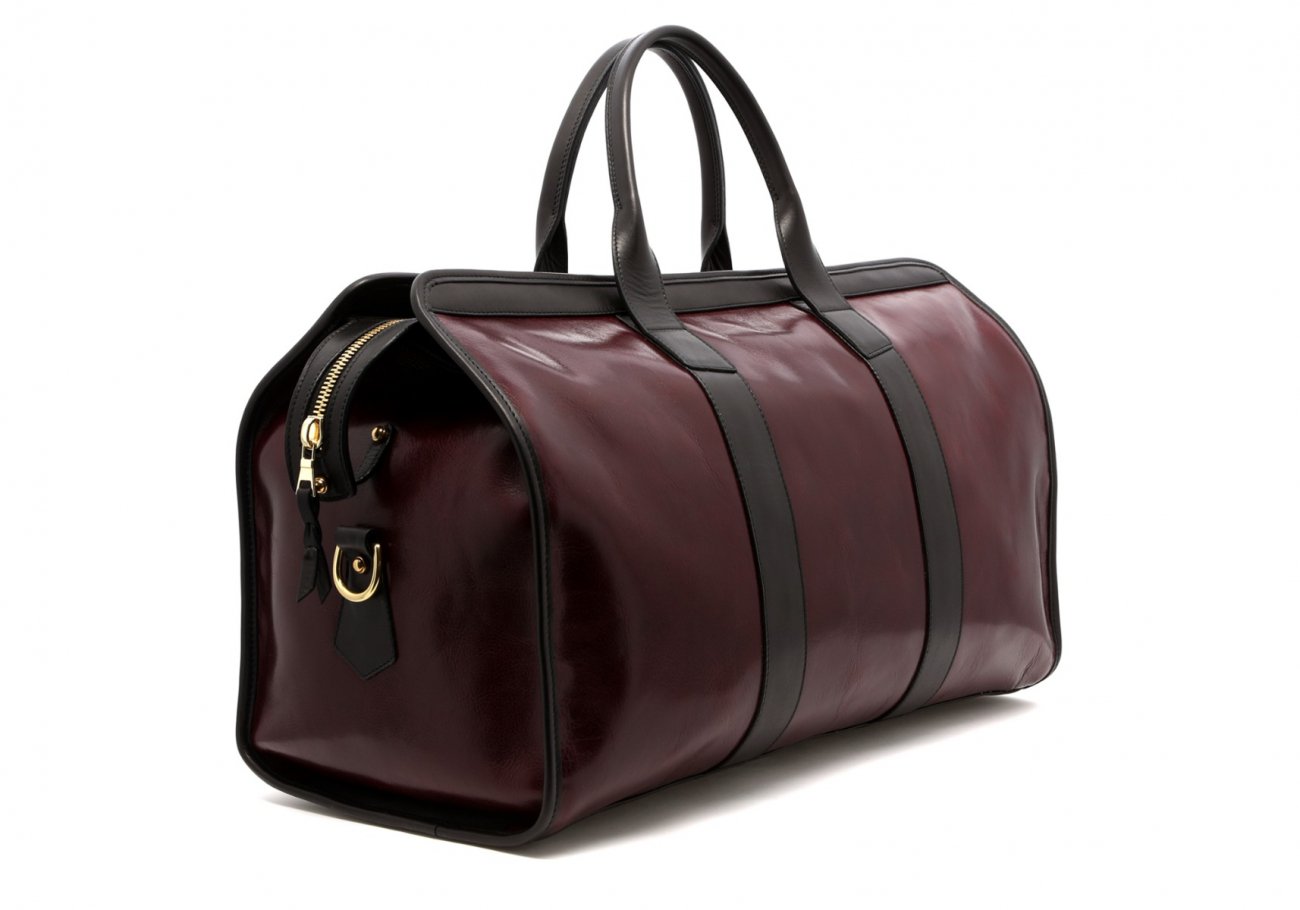 Leather Travel Duffle Maroon And Black Glossy 4 Leather Travel Duffle Maroon And Black Glossy 4