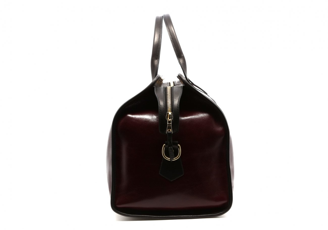 Leather Travel Duffle Maroon And Black Glossy 5 Leather Travel Duffle Maroon And Black Glossy 5