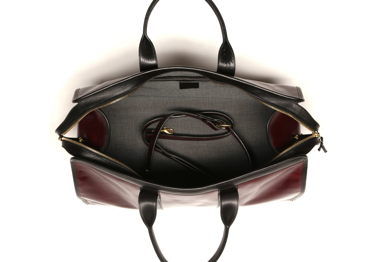 Leather Travel Duffle Maroon And Black Glossy 6 Leather Travel Duffle Maroon And Black Glossy 6