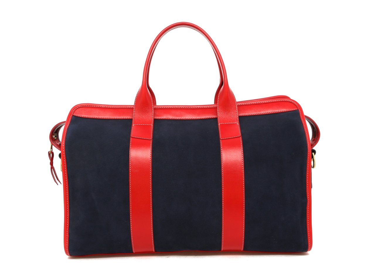 Small Travel Duffle - Classic Blue/Racing Red - Suede - Frank Clegg ...