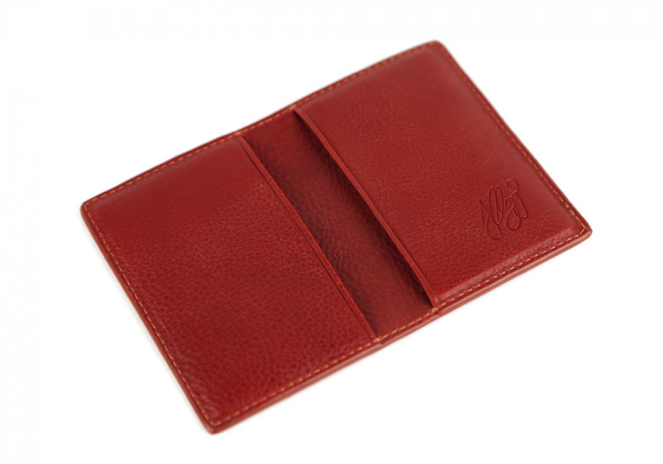 Personalized Name or Monogram Leather Checkbook Cover, USA Made Red