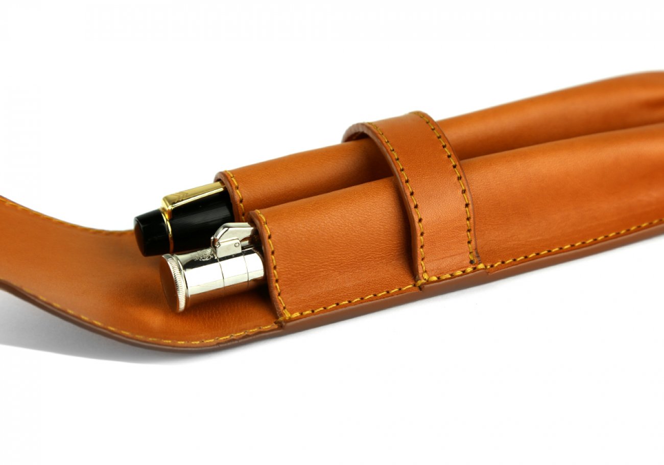 Double Pen Case Leather - oblation papers & press