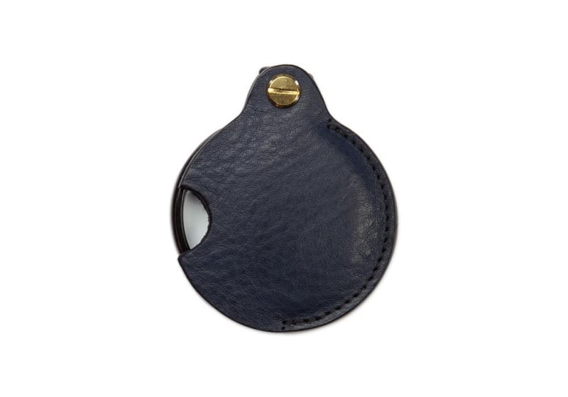 Pocket Magnifying Glass-Navy in smooth tumbled leather