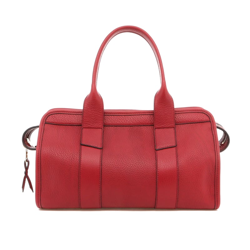 Small Signature Satchel - Berry - Pebbled Leather in 