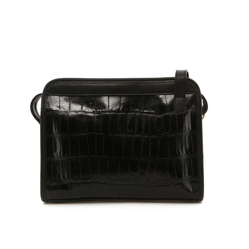 Blazer Bag - Black Croc Printed Leather in 