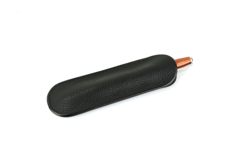 Fountain Pen Sleeve -Black in smooth tumbled leather