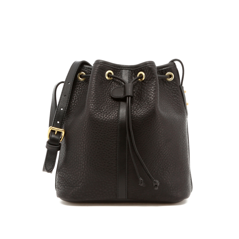 Bucket Bag - Black - Black Interior - Pebbled Leather in 