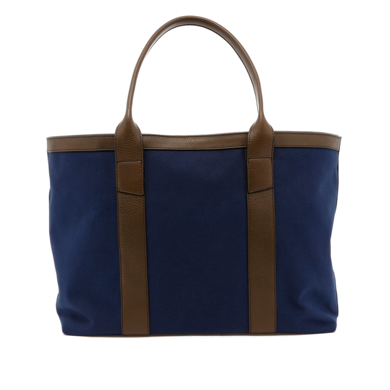 Large Working Tote - Blue/Olive Trim - Olive Interior - Twill in 