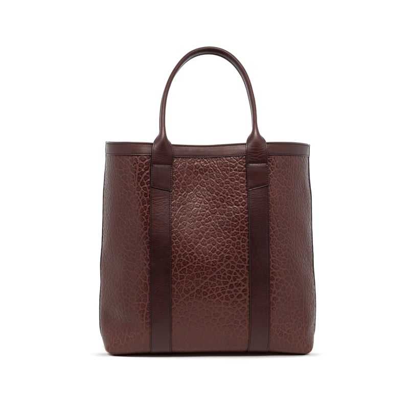 Tall Tote-Chocolate in Shrunken Grain Leather