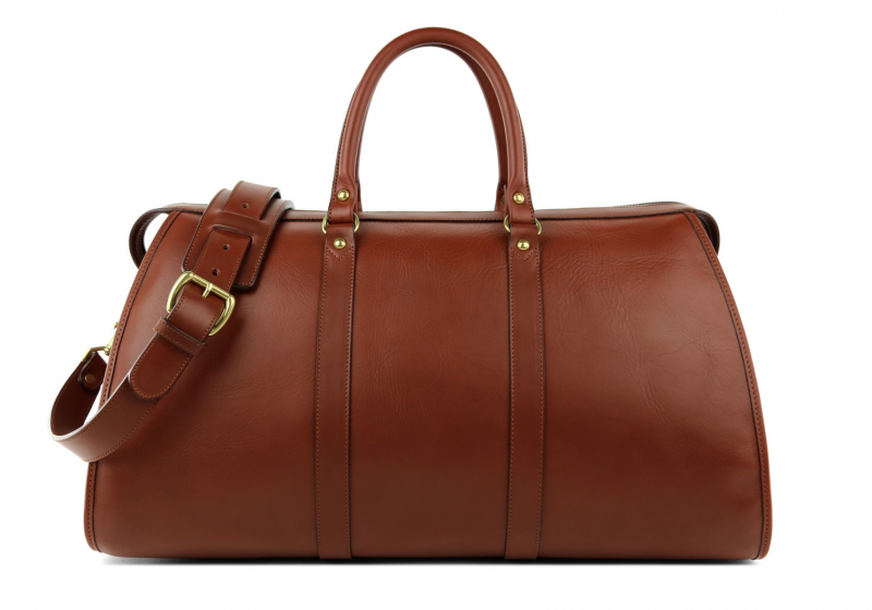 Hampton Travel Duffle -Chestnut in Smooth Tumbled Leather