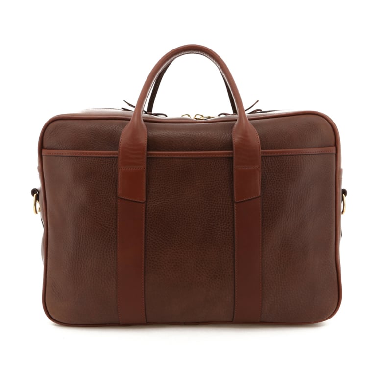 Commuter Briefcase - Brown Pull Up Leather / Chestnut Trim in 
