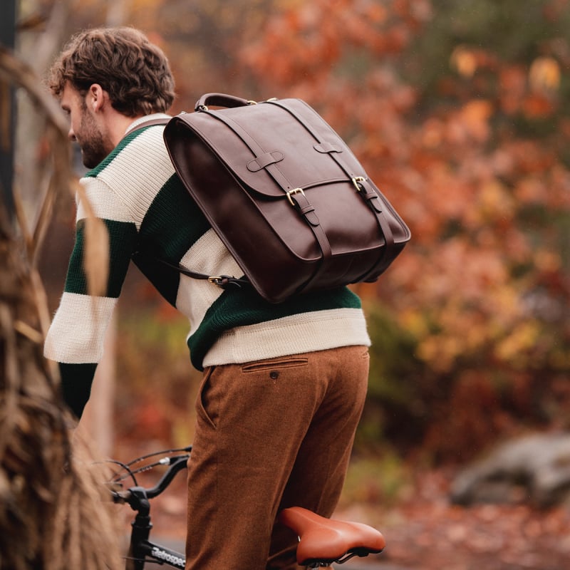English Backpack in smooth tumbled leather