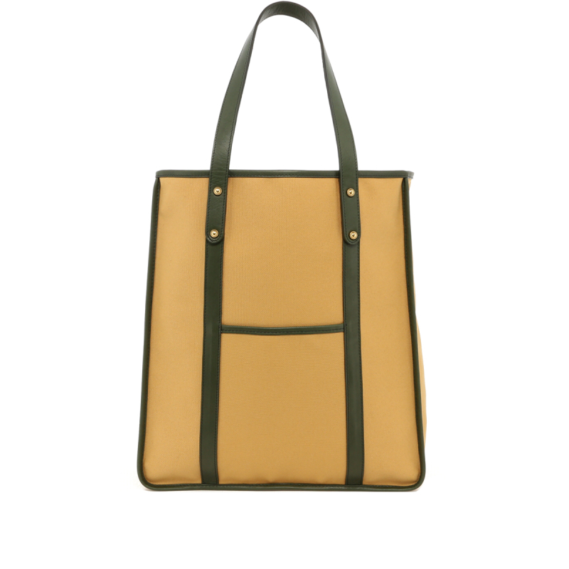 The Market Tote -Tan/Green in canvas