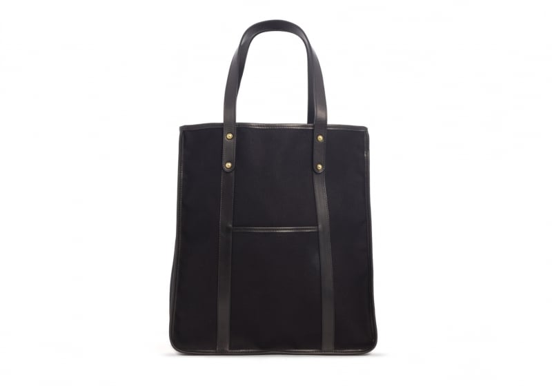 The Market Tote -Black in Smooth Tumbled Leather