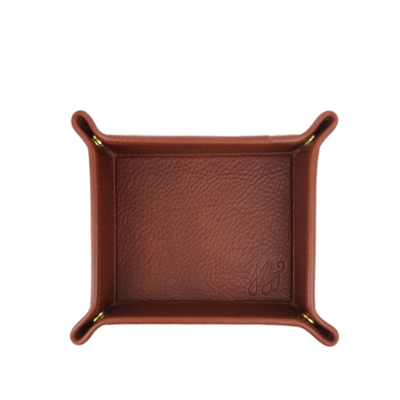 Valet Tray in smooth tumbled leather
