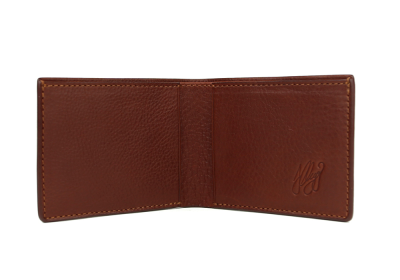 The Slim Wallet -Chestnut in Smooth Tumbled Leather