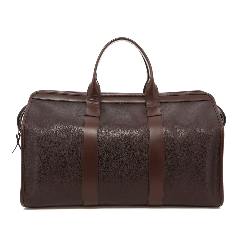 Signature Travel Duffle - Chocolate Pebbled Printed Leather - Brown Interior in 