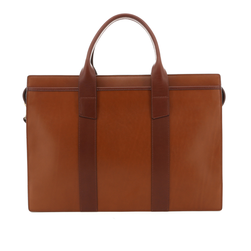 Single Zip-Top - Cognac / Chestnut - Belting Leather in 