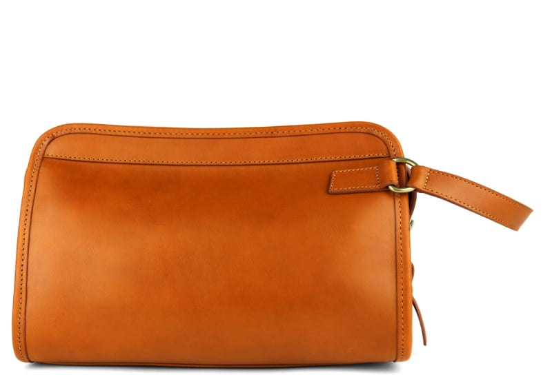Travel Kit - Small -Cognac in smooth tumbled leather