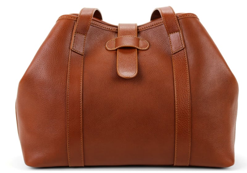 Medium Handbag Tote -Cognac in Smooth Tumbled Leather