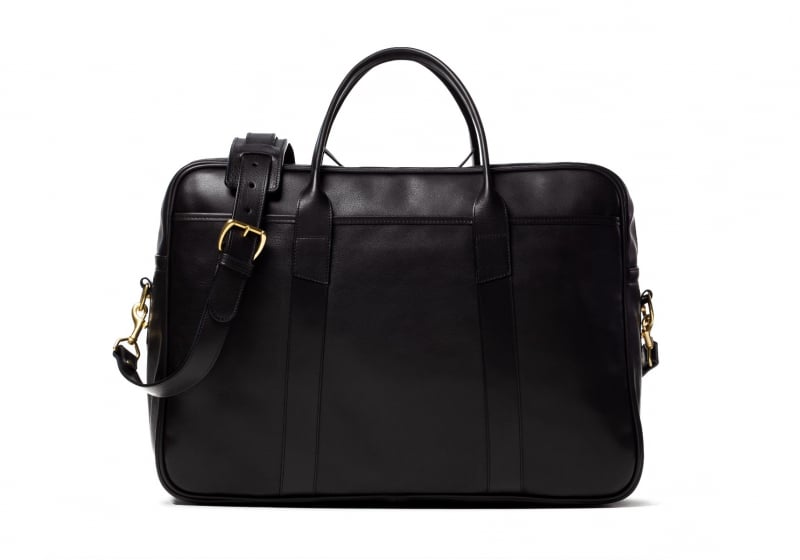 Commuter Duffle-Black in smooth tumbled leather