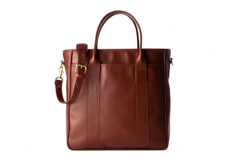 Commuter Tote-Chestnut in Smooth Tumbled Leather