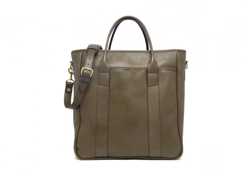 Commuter Tote-Olive in Smooth Tumbled Leather