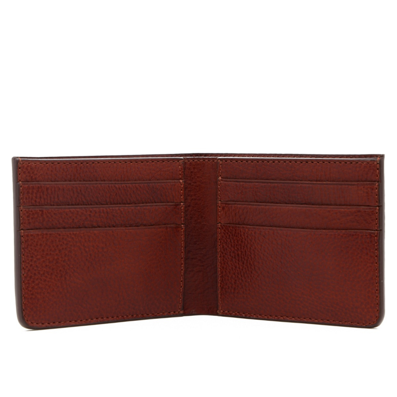 Bifold Wallet - Dark Chestnut - Tumbled Leather in 
