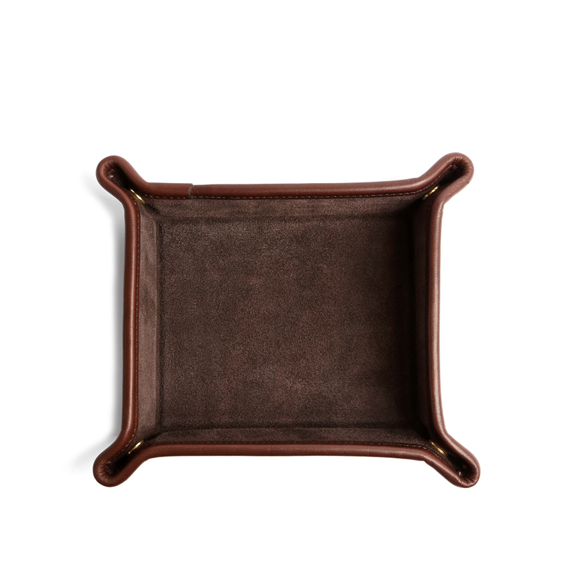 Suede Valet Tray-Chocolate in suede