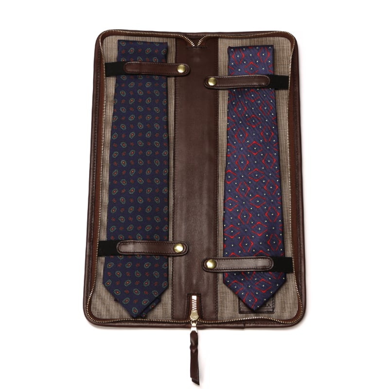 Tie Case in smooth tumbled leather