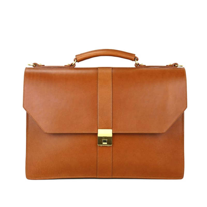 Captains Briefcase in harness belting leather