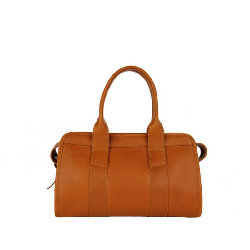 Small Signature Satchel  in smooth tumbled leather