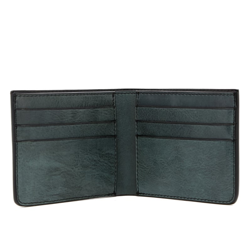 Bifold Wallet - Pine Green - Glossy Tumbled Leather  in 