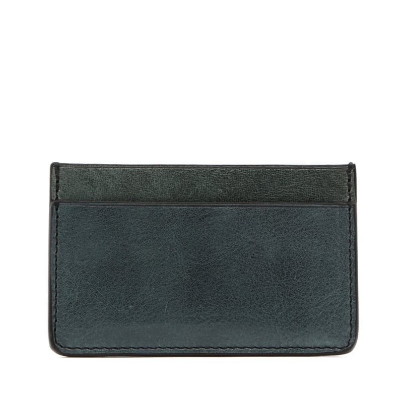 Mini Card Wallet - Pine Green - Glossy Tumbled Leather  in 